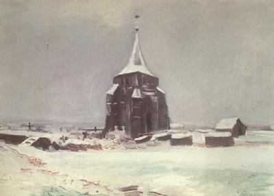 Vincent Van Gogh The old Cemetery Tower at Nuenen in thte Snow (nn040 oil painting picture